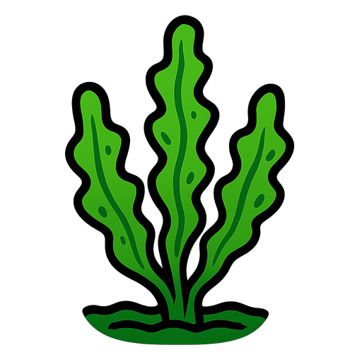 green seaweet comic 2d image style.
In-Game asset.  2d.  High contrast.  No shadows