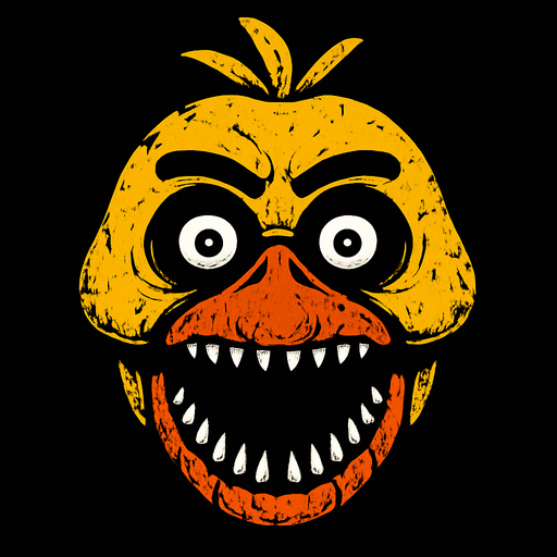 scary chica head.
In-Game asset.  2d.  High contrast.  No shadows