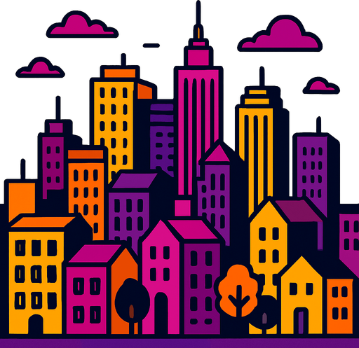 City.
In-Game asset.  2d.  High contrast.  No shadows