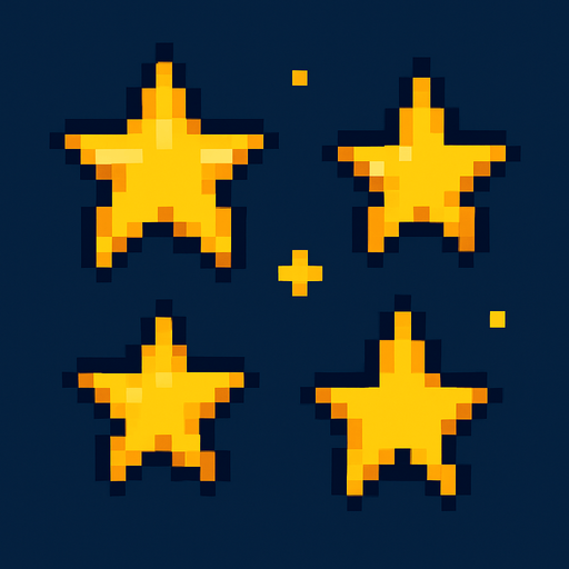 pixel
stars.
In-Game asset.  2d.  High contrast.  No shadows