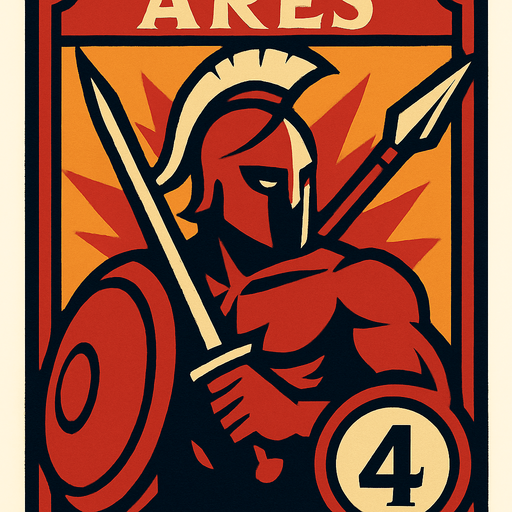 ares god card.
In-Game asset.  2d.  High contrast.  No shadows