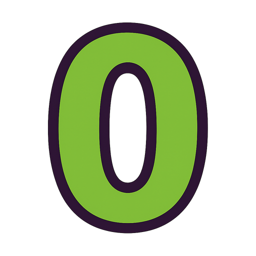 number 0.
In-Game asset.  2d.  High contrast.  No shadows