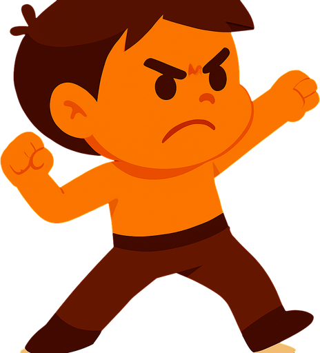 bire bir aynı çocuk taş fırlatma posizyonunda elinde taş olmasın ama