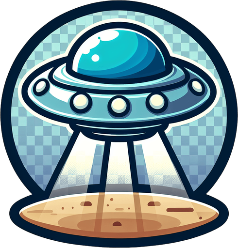 flying saucer, cartoon style.
Single Game Texture. In-Game asset. 2d. Blank background. High contrast. No shadows.