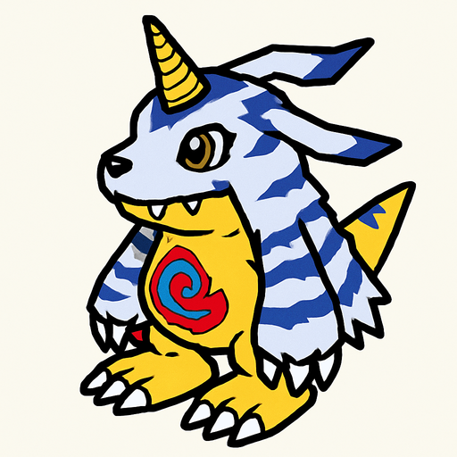 Gabumon viendo a la derecha, perspectiva isométrica.
In-Game asset.  2d.  High contrast.  No shadows