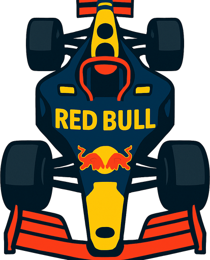 formula one race car 2d redbull vertical.
In-Game asset.  2d.  High contrast.  No shadows