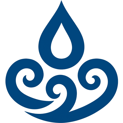 Símbolo del agua color azul