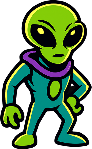 Uzaylı.
In-Game asset.  2d.  High contrast.  No shadows