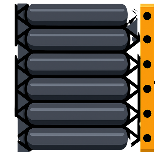 quiero un suelo hecho con la textura de una cinta transportadora.
In-Game asset.  2d.  High contrast.  No shadows