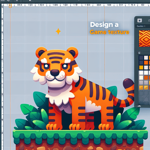 Tiger.
Single Game Texture.  In-Game asset.  2d.  Blank background.  No shadows