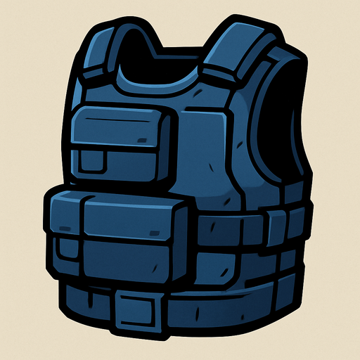 blue steel vest.
In-Game asset.  2d.  High contrast.  No shadows