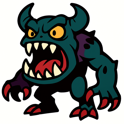 Un mounstro.
In-Game asset.  2d.  High contrast.  No shadows
