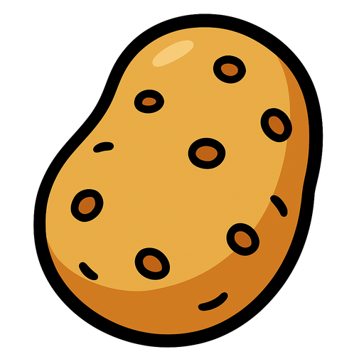 potato.
In-Game asset.  2d.  High contrast.  No shadows. cartoon