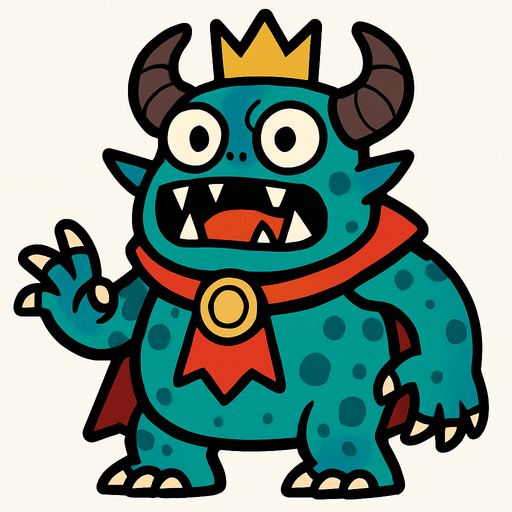 King monster.
In-Game asset.  2d.  High contrast.  No shadows