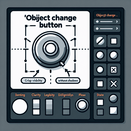 Object_change_button.
Single Game Texture.  In-Game asset.  2d.  Blank background.  High contrast.  No shadows