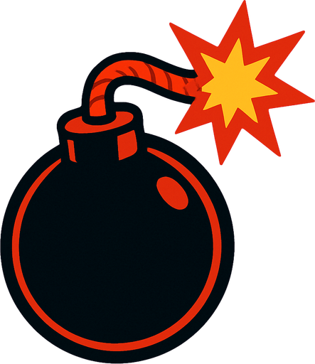 2D golgesiz guclu bomba resimi.
In-Game asset.  2d.  High contrast.  No shadows