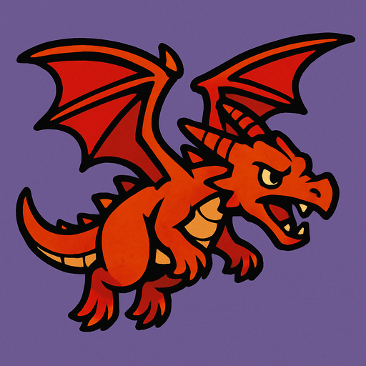 Create a flying dragon enemy with the following features:.
In-Game asset.  2d.  High contrast.  No shadows