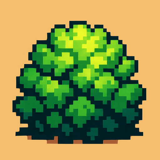 arbusto pixelart.
In-Game asset.  2d.  High contrast.  No shadows