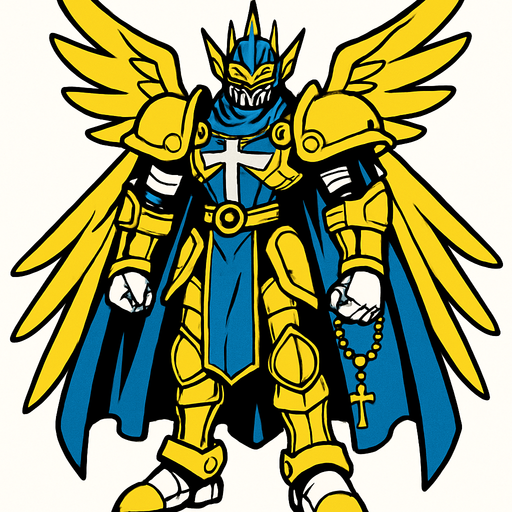 Seraphimon.
In-Game asset.  2d.  High contrast.  No shadows