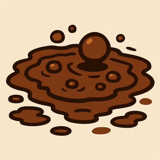 ביצה טובענית בצבעי חום.
In-Game asset.  2d.  High contrast.  No shadows