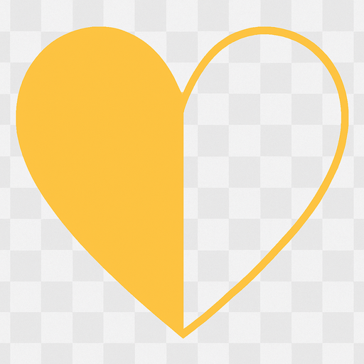 Make half of it transparent. And make heart color yellow