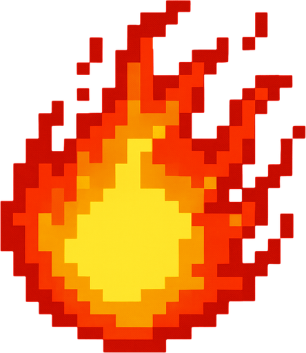 fire ball.
In-Game asset.  2d.  High contrast.  No shadows. pixel