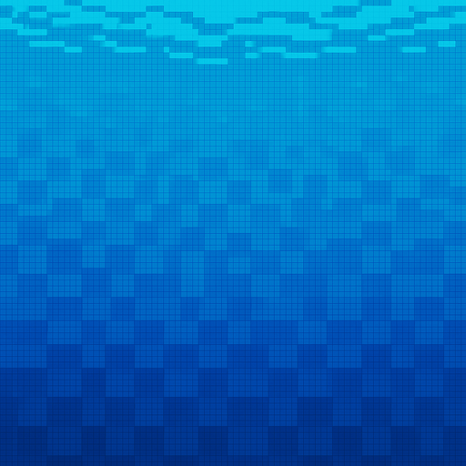 2D pixel art underwater background, empty and minimal, with no objects or creatures. Just a calm blue gradient representing water depth..
In-Game asset.  2d.  High contrast.  No shadows