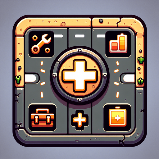 I need a 2D repair bar asset for my street racing game on the UPIT FRVR platform. Please provide:

A repair or health bar/pickup symbol

Visual elements could include:

A wrench icon

A toolbox

A glowing repair battery

A plus (+) symbol with a mechanical look

Should clearly indicate vehicle repair/health restoration

Designed for top-down or angled 2D gameplay, sized for easy pickup

Style: Clean, cartoony, visible on desert roads.
Single Game Texture.  In-Game asset.  2d.  Blank background.  High contrast.  No shadows