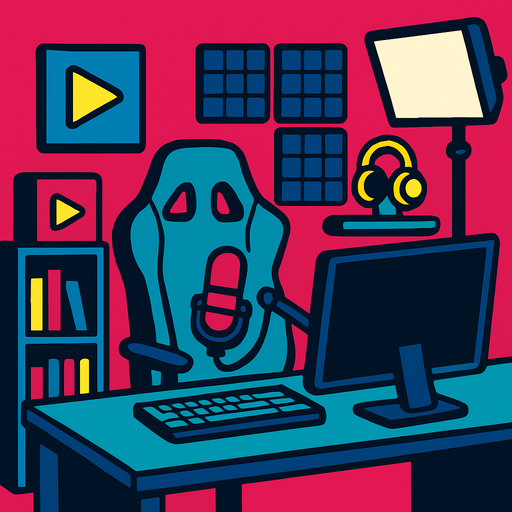 youtuber room background.
In-Game asset.  2d.  High contrast.  No shadows