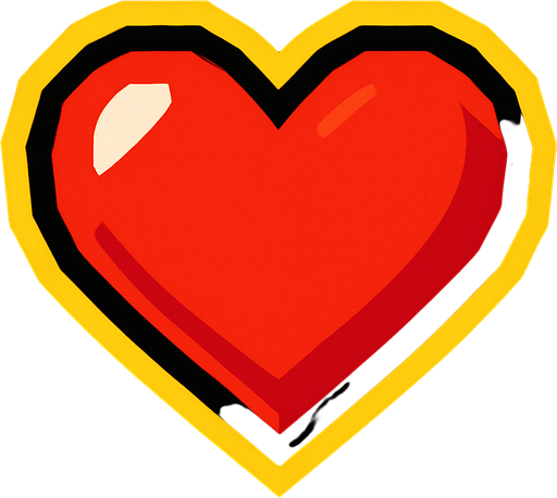 heart.
In-Game asset.  2d.  High contrast.  No shadows