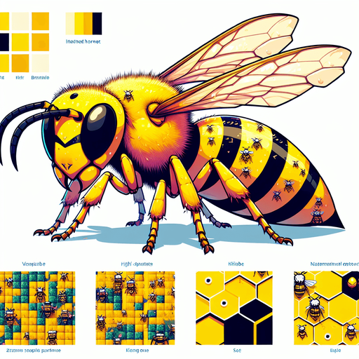 simple 2d anime angry yellow jacket hornet.
Single Game Texture.  In-Game asset.  2d.  Blank background.  High contrast.  No shadows