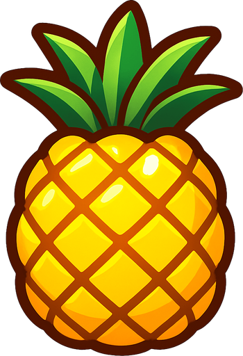 Shiney pineapple vector.
In-Game asset.  2d.  High contrast.  No shadows