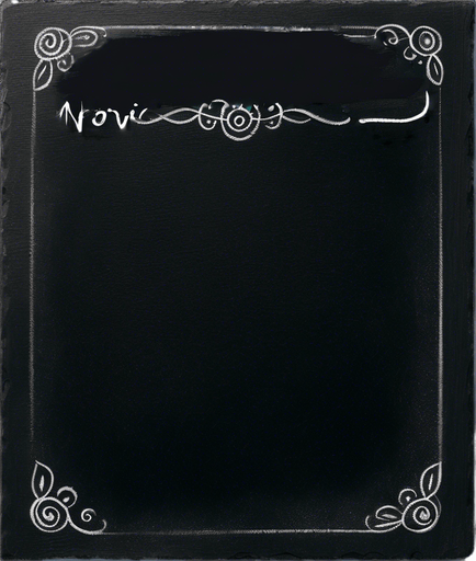 Text "NOVICE BREW" handwritten in white chalk