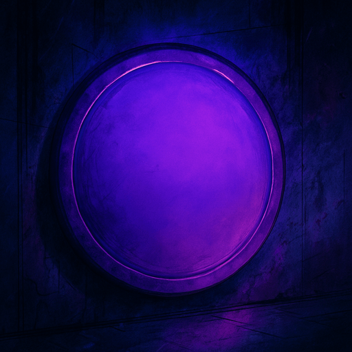 semi-realistic comic book style, moody neon lighting, lo-fi urban atmosphere, rich textures, cinematic framing, purple and blue tones, soft gradients, ambient reflections