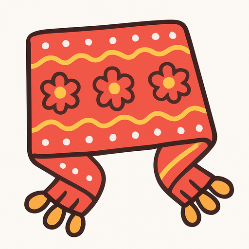 cute design scarf top view..
In-Game asset.  2d.  High contrast.  No shadows