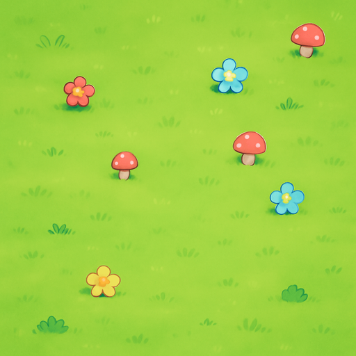 imagine the camera is really far away from the field, remove any elements in the middle, make it in cute anime style