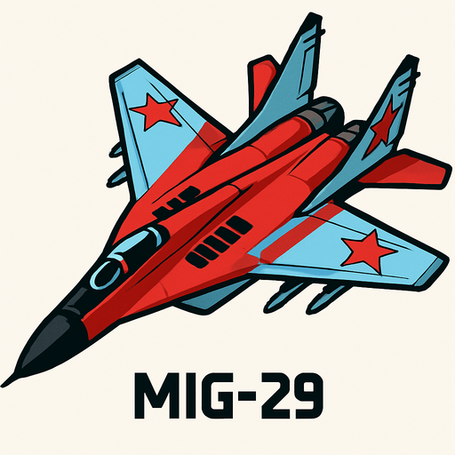 Mig 29.
In-Game asset.  2d.  High contrast.  No shadows