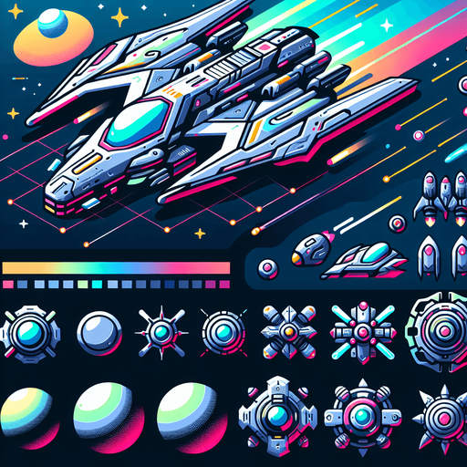 Alien Space enemy ship facing down
2D art, game texture, blank background. Sprite sheet asset.
Design Guideline: The game's style is bright, high-quality vector graphics with sharp, clean lines and a modern aesthetic. Colors should be vivid and contrast well, emphasizing a futuristic, sleek feel. Textures are minimalistic, focusing on flat surfaces with subtle gradients for depth. Lighting effects are dynamic yet soft, enhancing the vibrancy without overpowering. Assets should look consistent, fitting a coherent, tech-savvy universe. Think 'sophisticated simplicity' for a futuristic, engaging spaceship game.