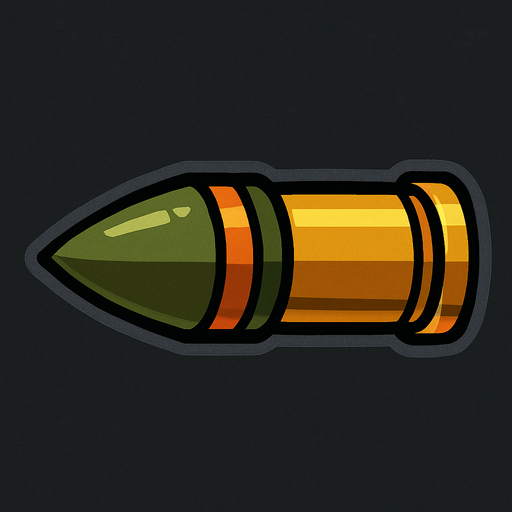 tank bullet.
In-Game asset.  2d.  High contrast.  No shadows