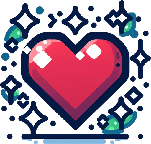 heart.
Single Game Texture. In-Game asset. 2d. Blank background. High contrast. No shadows.