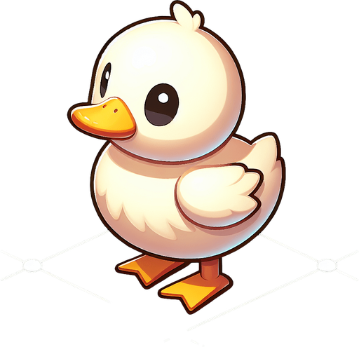 a duck chick.
Single Game Texture.  In-Game asset.  2d.  Blank background.  High contrast.  No shadows