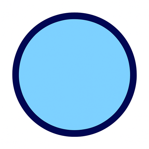 crea la imagen de un circulo azul simple y contorno azul fuerte.
In-Game asset.  2d.  High contrast.  No shadows