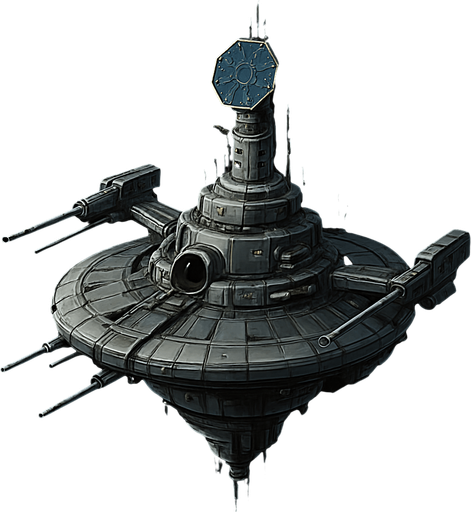 Uzay savaş istasyonu - Gerçekçi.
In-Game asset.  High contrast.  No shadows