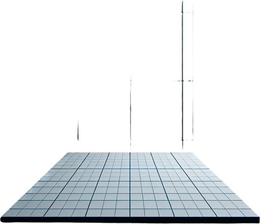 reimagine with only a grid floor with white/blue lines and dark background. no boxes, just a flat floor.
Background image. High contrast. No shadows.