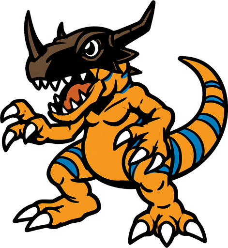 Greymon.
In-Game asset.  2d.  High contrast.  No shadows