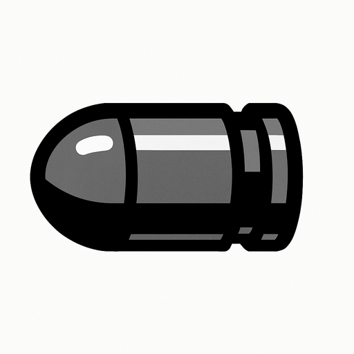 Gray Bullet.
In-Game asset.  2d.  High contrast.  No shadows