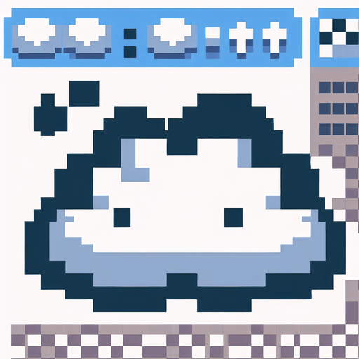 8-bit. Cartoon. cloud. no shadow. no shade. soft borders. Single Game Texture. In-Game asset. 2d. Blank background. High contrast. No shadows.