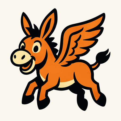 uçan eşşek.
In-Game asset.  2d.  High contrast.  No shadows