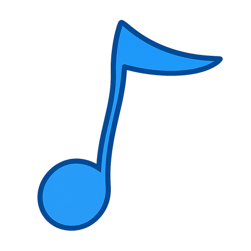 blue note. No background. Transparent background. Blank background. No shadows. 2d. In-Game asset. flat