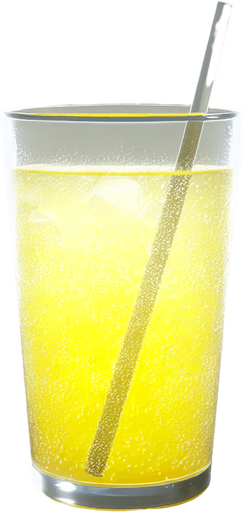 A nice glass of freshly made lemonade..
Single Game Texture. In-Game asset. 2d. Blank background. High contrast. No shadows.